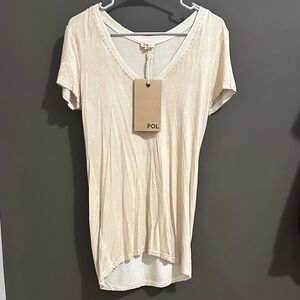 POL Beige Short Sleeve Women's Tee